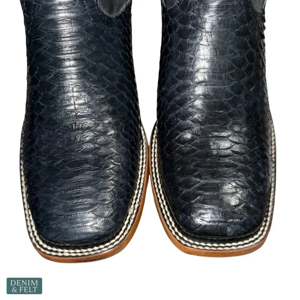NEW‎ Cody James Black Python Western Boots Square Toe Exotic Cowboy Rodeo 9D